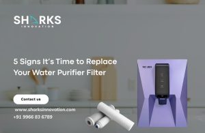 Top 5 signs your water purifier filter needs replacement. Keep water safe with Sharks Innovation, experts in alkaline water purifier in Hyderabad.